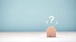 question marks on toy home